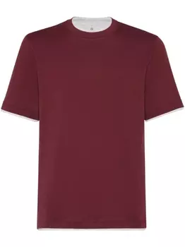 Brunello Cucinelli многослойная футболка, красный