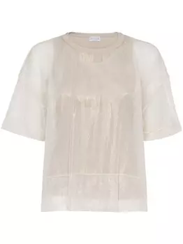 Brunello Cucinelli многослойная футболка, нейтральный цвет