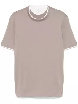 Brunello Cucinelli многослойная футболка, серый