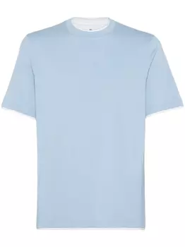 Brunello Cucinelli многослойная футболка, синий