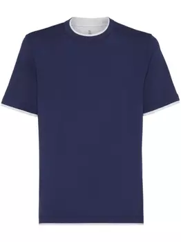 Brunello Cucinelli многослойная футболка, синий