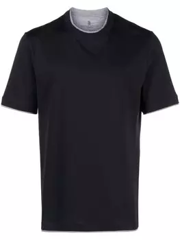 Brunello Cucinelli многослойная футболка, синий