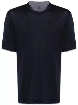 Brunello Cucinelli многослойная футболка, синий