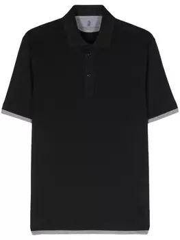 Brunello Cucinelli многослойная рубашка поло, черный
