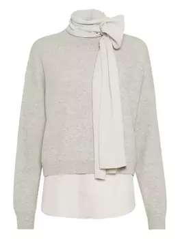 Brunello Cucinelli многослойный кашемировый свитер, серый