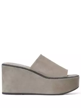 Brunello Cucinelli мюли на платформе, серый