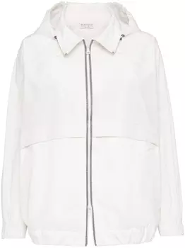 Brunello Cucinelli непромокаемая куртка из тафты, белый