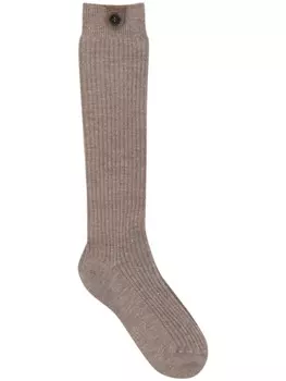 Brunello Cucinelli носки с эффектом металлик, коричневый