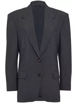 Brunello Cucinelli однобортный блейзер с заостренными лацканами, серый