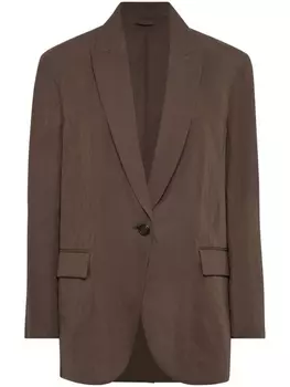 Brunello Cucinelli однобортный пиджак, коричневый