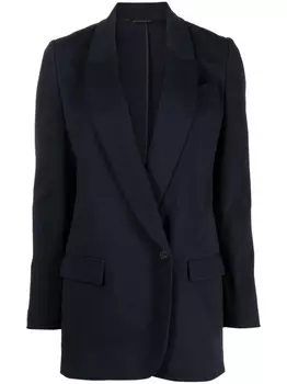 Brunello Cucinelli однобортный пиджак строгого кроя, синий