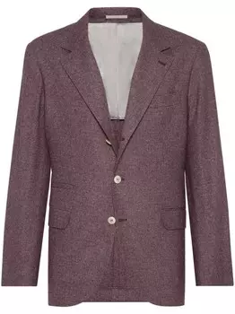 Brunello Cucinelli однобортный пиджак в ломаную клетку, красный