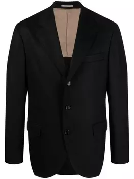 Brunello Cucinelli однобортный шерстяной пиджак, черный