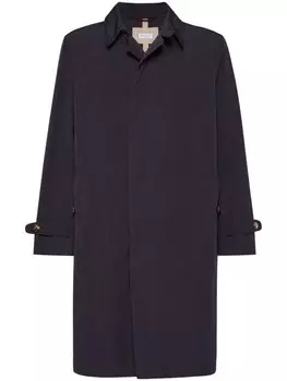 Brunello Cucinelli однобортный тренч, синий