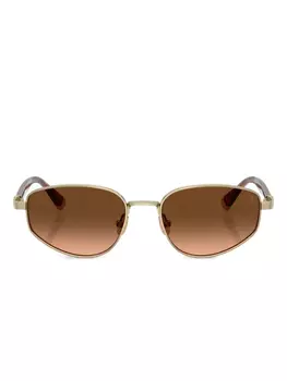 Brunello Cucinelli oval-frame солнцезащитные очки, золотой