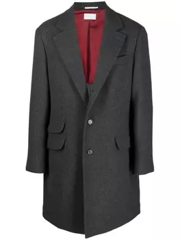 Brunello Cucinelli пальто из смесовой шерсти с карманами, серый