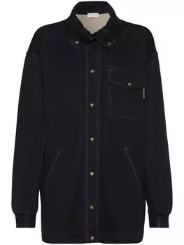 Brunello Cucinelli пальто на кнопках с высоким воротником, черный