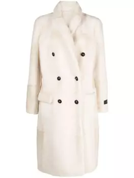 Brunello Cucinelli пальто с декором Monili, серый