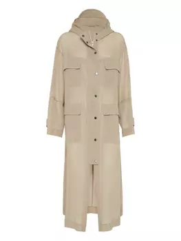 Brunello Cucinelli пальто с декором Monili, нейтральный