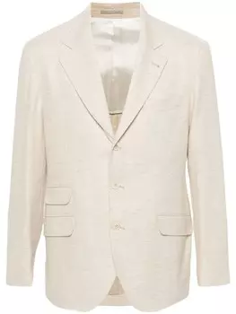 Brunello Cucinelli пиджак с узором в елочку, нейтральный цвет