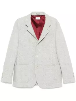 Brunello Cucinelli пиджак с узором в елочку, серый