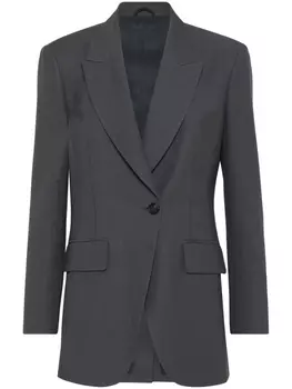 Brunello Cucinelli пиджак строгого кроя с декором Monili, черный