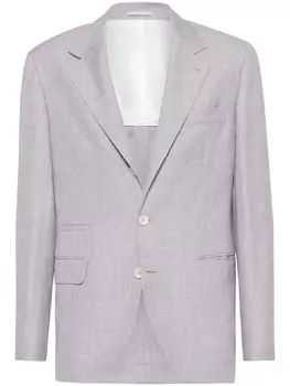 Brunello Cucinelli пиджак в клетку Prince of Wales, фиолетовый