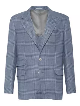 Brunello Cucinelli пиджак в клетку, синий