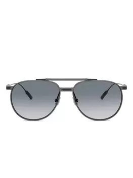 Brunello Cucinelli pilot-frame солнцезащитные очки, серый