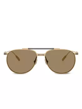 Brunello Cucinelli pilot-frame солнцезащитные очки, золотой
