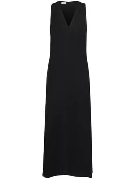 Brunello Cucinelli платье А-силуэта с V-образным вырезом, черный