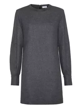 Brunello Cucinelli платье из смесовой шерсти, серый