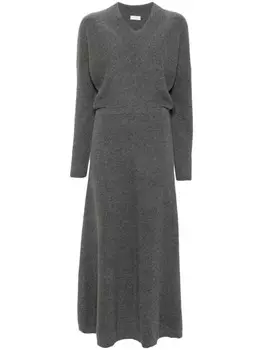 Brunello Cucinelli платье макси в рубчик, серый