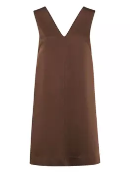 Brunello Cucinelli платье мини без рукавов, коричневый