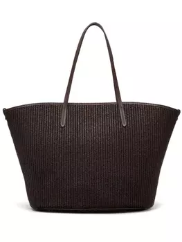 Brunello Cucinelli плетеная сумка-тоут, коричневый