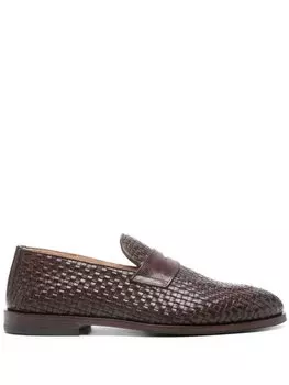 Brunello Cucinelli плетеные лоферы, коричневый