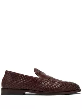 Brunello Cucinelli плетеные пенни-лоферы, коричневый