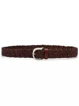 Brunello Cucinelli плетеный ремень, коричневый