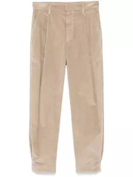 Brunello Cucinelli плиссированные брюки прямого кроя, коричневый