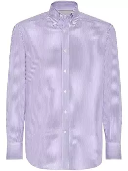 Brunello Cucinelli полосатая рубашка, фиолетовый