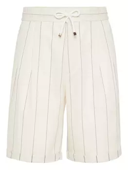 Brunello Cucinelli полосатые шорты-бермуды, белый