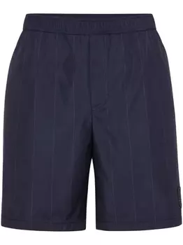 Brunello Cucinelli полосатые шорты с логотипом, синий
