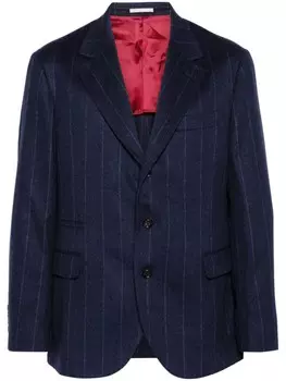 Brunello Cucinelli полосатый блейзер, синий