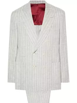 Brunello Cucinelli полосатый костюм, серый