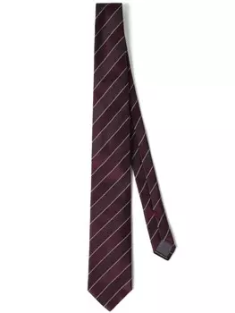 Brunello Cucinelli полосатый шелковый галстук, красный