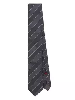 Brunello Cucinelli полосатый шелковый галстук, синий