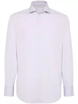 Brunello Cucinelli поплиновая рубашка, фиолетовый