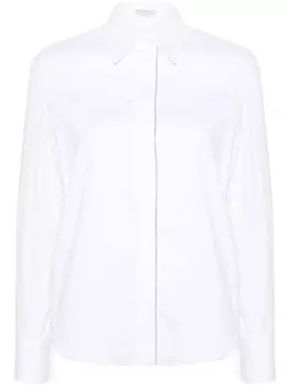 Brunello Cucinelli поплиновая рубашка с бисером, белый