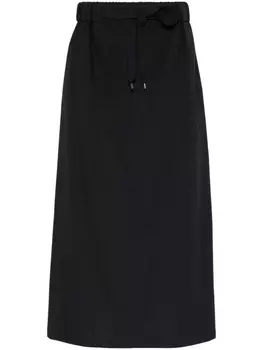 Brunello Cucinelli поплиновая юбка прямого кроя, черный