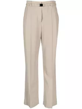 Brunello Cucinelli прямые брюки с поясом, серый